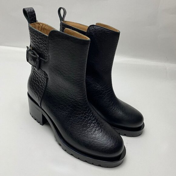L'AUTRE CHOSE Buckle Black Leather Boots Size 36 - Picture 6 of 10